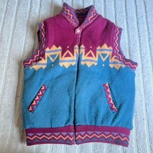 Vtg 80s Andy Johns Reversible Vest Size Medium Boho Retro Outdoor Hiking